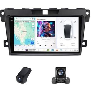 Autoradio geldt voor Mazda CX7 CX-7 CX 7 ER 2009-2012,9 inch Touchscreen Navi met Wireless Carplay Android Auto 2 DIN Radio Android Bluetooth+Achteruitrijcamera/Stuurwielbediening(C30Plus)
