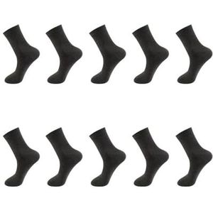YIJIANUO 10 Paren/partij Mannen Gekamd Katoenen Sokken Zwart Casual Business Ademend Man Sok Nieuwe Voor Mannelijke Plus Size EU38-48, 10 paar donkergrijs, EU44-48(Plus size)