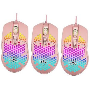 1 st holle gaming muis laptop muis laptops desktop computers bedrade muis ronde top laptop muis voor laptop computer holle muis mannen en vrouwen plastic USB-controller (kleur: roze x 3 stuks, maat: