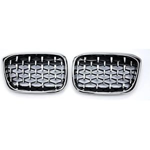 Grill Grilles Trim EEN Paar Voor BMW X3 G01 G08 X4 G02 Diamond Nier Grille Voorbumper Grill Front Grill(All Silver)
