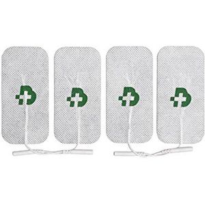 TESMED 4 hoogwaardige elektroden mm 50 x 100 mm, geschikt voor alle merken met 2 mm stekkerkabel, zelfklevend, wasbaar, geen gel nodig