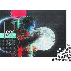 Outer Space Astronaut Jigsaw Brain Teaser Puzzel voor Volwassenen Legpuzzels Stress Verlichtende Puzzel Educatief Familie Uitdagende Spellen Als Kerst Verjaardagscadeaus 1000 stuks (75 x 50 cm)