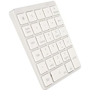 Mini Numeriek Toetsenblok, Oplaadbaar Bedraad 28-toetsen Numeriek Toetsenblok voor Computer (Zilverachtig wit)