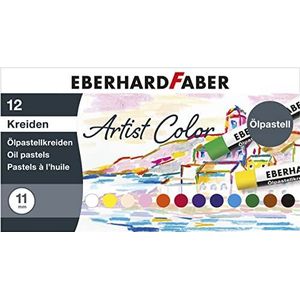 Eberhard Faber 522012 - Artist Color oliepastels in 12 heldere kleuren, onbreekbaar, in kartonnen doosje, voor moderne grafische vormgeving, fijne tekeningen en kleurrijke aquarellen