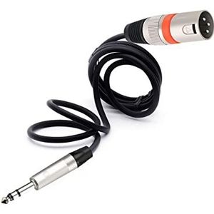 6.35mm Mannelijke 3-Pin XLR Naar RTS 1/4 Stereo Evenwichtige Microfoon Interconnect Kabel Kwart Inch Naar XLR Cord Fit Compatible With AMP (Color : Black Orange, Size : 5m)