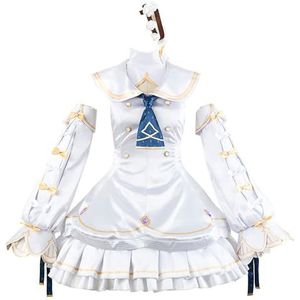 Yurizono Seia cosplay-kostuum spel blauw archief verkleedpak Halloween uniform anime kleding (wit, X-Small)