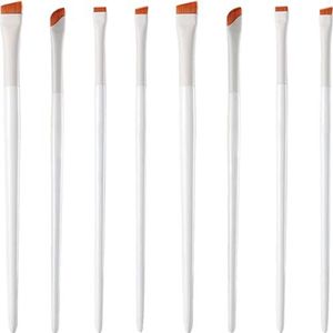 6 Stks Eyeliner Borstel Set Hoekige Wenkbrauw Borstel Platte Wimper Borstel Make-up Gereedschap Voor Wimpers Wenkbrauwen Oogschaduw Cosmetica