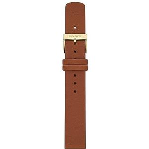 Skagen 12 mm roestvrijstalen mesh horlogeband voor dames, Goud/Bruin, 14mm, Horlogeband
