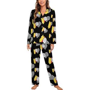 België Vlag En Amerikaanse Vlag Lange Mouw Pyjama Sets Voor Vrouwen Klassieke Nachtkleding Nachtkleding Zachte Pjs Lounge Sets