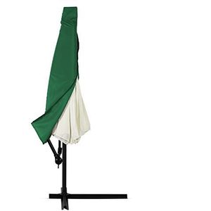 Deuba Parasol Hoes Groen 3m Tuin Cantilever Parasol Rits Waterbestendig Ademend 160 g/m² Polyester