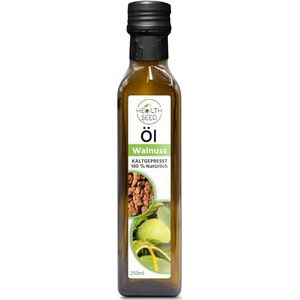 Health Seed® Ongefilterde walnootolie - 100% zuiver koudgeperste glazen fles - vers van de fabrikant - 250 ml
