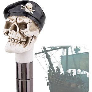 Wandelstok van Aluminiumlegering in de Vorm Van Een Piratenzeiler voor Mannen en Vrouwen, Gotische Decoratieve, Sierlijke Metalen Wandelstok met Ergonomisch Handvat voor Senioren