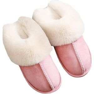 Winter Pantoffels unisex comfortabel gevoerde winter pantoffels zachte pluizige pantoffels schattige pluche pantoffels antislip lichtgewicht warme pantoffels (Color : Pink, Size : 38-39/25cm)
