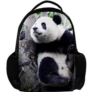 Leuke Panda Baby Klimmen Boom Gepersonaliseerde Rugzak voor vrouwen en man School reizen werk Rugzak, Meerkleurig, 27.5x13x40cm, Rugzak Rugzakken