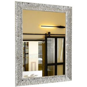 GaviaStore - Julie Zilver 70x50 cm - Hoogste kwaliteit moderne wandspiegel (18 maten en kleuren) home decor woonkamer spiegel moderne hal muur slaapkamer badkamer keuken entree