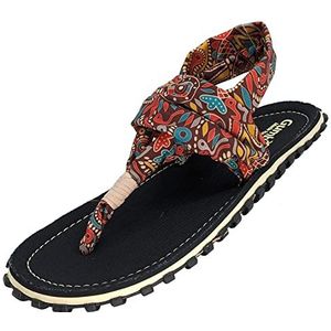 Gumbies Slingbacks sandalen van gerecyclede materialen, robuuste zool van gerecyclede autobanden, zacht voetbed van canvaskatoen, comfortabele stoffen bandjes voor ideale grip, Aboriginal, 39 EU
