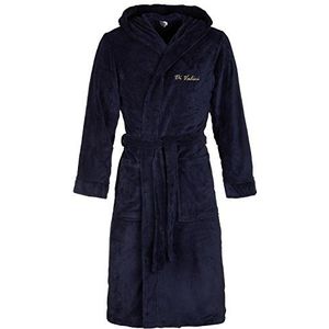 Di Vadini Florence Badjas voor dames en heren, uniseks, met capuchon, wollige ochtendjas, nachtkleding van luxe microvezel, Öko-Tex Standard 100, kimono met keuze uit kleuren en maten XXS - 5XL, Blauw