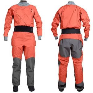 Waterdicht Kajak Droogpak Voor Dames, Kajakuitrusting, Peddel Droogpak 4-Laags Ademend Waterdicht Voor Peddelen, Snorkelen,Orange-S