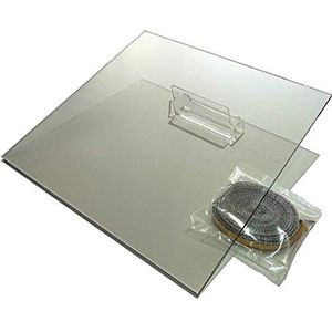 Haard glas kachel | Dikte 5mm | Hittebestendig keramiek glas tot 800°C | Set met ruitafdichting | 320mm x 320 mm 32 x 32 cm