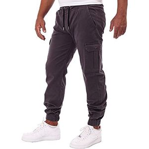 Reslad Chinobroek heren jogging jeans chino vrijetijdsbroek cargo-broek joggingbroek RS-2084, antraciet, 36W