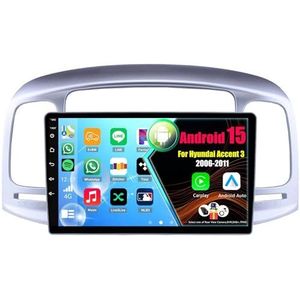 Android 15 Autoradio Voor Hyundai Accent 3 2006-2011 met Draadloze Carplay Android Auto, 10 Inch Autoscherm Soporta Bluetooth WIFI GPS FM/RDS(4Core(2+32GB))