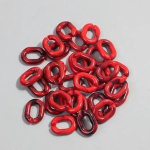 30 stuks gemengde kleur acryl ovale ring schakelketting kralen connectoren voor doe-het-zelf armband ketting oorbellen sieraden maken accessoires-klein-rood