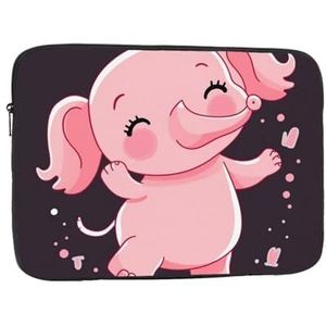 Roze olifant dansen cartoon laptop mouw tas voor vrouwen, schokbestendige beschermende laptop case 10-17 inch, lichtgewicht computer cover tas, ipad case