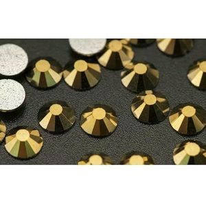 Non Hot Fix Flatback Rhinestones en decoraties Crystal Nail Art accessoires Nagelsticker Glitter Steen Diamant DIY-067 Aurum-SS10 (1440 stuks)