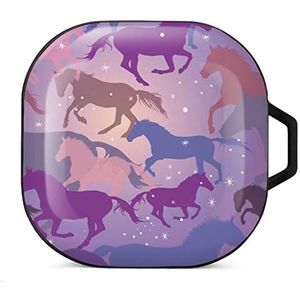 Paard oordopjes hoesje compatibel met Samsung hard shell beschermhoes zwart-stijl