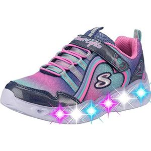 Skechers Heart Lights Rainbow Lux Sneakers voor meisjes, Donkerblauw, 35 EU
