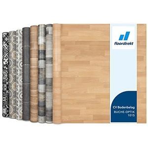 Floordirekt Atlantic Beuk 101s PVC vloerbedekking, per meter, vinylvloer, CV-linoleum voor keuken en balkon, in houtlook, tegellook, steenlook, robuust en onderhoudsvriendelijk, 200 x 300 cm