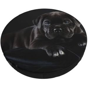 GRatka Hoes voor ronde kruk, barstoelhoes, hotel, antislip zitkussen, 33 cm, Cane Corso huisdieren, puppy, zwarte riet, corso