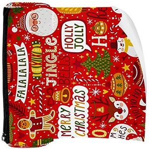 Potlood Case Pen Tas Houder met Rits Coin Organizer Tassen Make-up Cosmetische Pouch voor Vrouwen Tiener Meisjes Jongens Kinderen, Vrolijk Kerstfeest