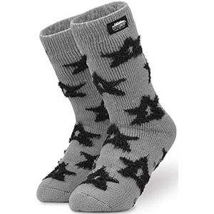 CityComfort Warme damessokken met ABS-noppen en knuffelfleece, Zwarte sterren…