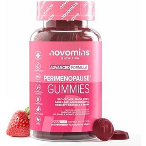 Perimenopauze Gummies - Supplementen voor Perimenopauze en Menopauze - Met Rode Klaver, Salieblad, Zink, Ashwagandha, Vitamine B6 - Suiker- en Glutenvrij - Hormoonbalans voor Vrouwen - 60 Gummies - No
