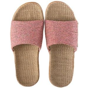 JMORCO Pantoffels Dames Huis Paar Pantoffels Houten Vloer Katoen Linnen Slippers Thuis Antislip Mannen en Vrouwen Dikke Vloer Zomer, 1, 44/45 EU