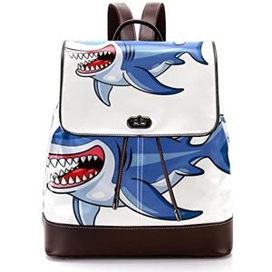 Gepersonaliseerde schooltassen boekentassen voor tiener haai patroon, Meerkleurig, 27x12.3x32cm, Rugzak Rugzakken