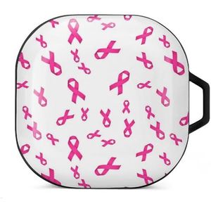 Roze lint oordopjes hoesje compatibel met Samsung hard shell beschermhoes zwart-stijl