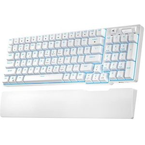 RK ROYAL KLUDGE RK96 90% Triple Mode BT5.0/2.4G/USB-C Hot Swappable Mechanisch Toetsenbord met Magnetische Handsteun, 96 Toetsen Draadloos Bluetooth Gaming Toetsenbord met Software, Blauwe Backlight,