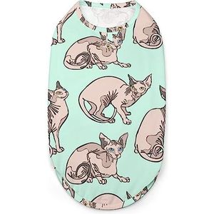 Sphynx katten hondenshirts huisdier zomer T-shirts mouwloze tanktop ademend voor kleine puppy en katten