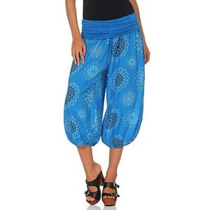 malito dames Capri broek met opdruk | Harembroek om te dansen | Pofbroek om te chillen - Vrijetijdsbroek 7182 (blauw)
