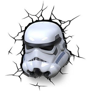 3D Light FX 50028 Star Wars Stormtrooper 3D Deco licht, kunststof, wit/blauw/zwart