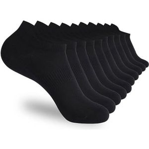 YIJIANUO 5/10 paar enkelsport hardloopsokken wit zacht dun laag top korte film heren en dames sokken, 10 paar Zwart, Eén maat