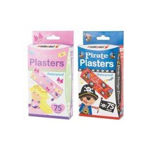 150 waterdichte pleister/2 verpakkingen, 75 Princess 75 Piraat