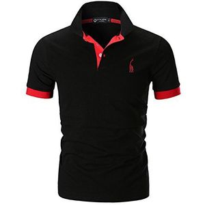 STTLZMC HEREN Casual Korte mouw Polos Tennis Golf Klassieke Polo Shirts S-5XL,Zwart,XL
