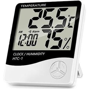 LCD Elektronische Temperatuur-vochtigheidsmeter Indoor Outdoor Thermometer Hygrometer Met Wekker Thuis Weer Vochtigheidsmonitor Nauwkeurige Monitor(Tpye 1)