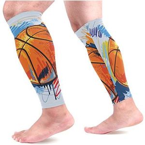 EZIOLY Basketbal sport kalf compressie mouwen been compressie sokken kalf guard voor hardlopen, fietsen, moederschap, reizen, verpleegkundigen