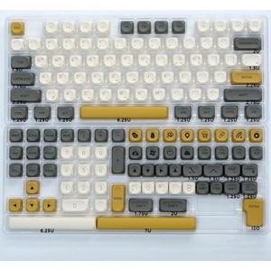 QPSJXN KBDIY KOA KEYCAPS 140 PBT KEYCAP MOA Japanse Koreaanse Russische stijl 7U ISO voor mechanische toetsenborden (Glimmer-KR)
