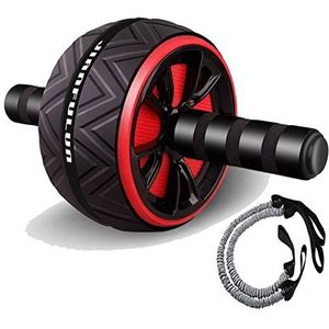 Buikspierroller Geen geluidsbuikspierstrainer AB Rollerweerstand Banden Fitness Equipment Workout Home Gym Training Spierwiel Ab Wheel (Size : Black rope)