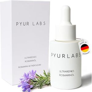 Pyur Labs® 100% natuurzuivere rozemarijnolie, hoge dosis, premium kwaliteit uit Duitsland, rozemarijnolie voor haar en hoofdhuid, stimuleert haargroei, haarolie bij haaruitval, rozemarijnolie haar